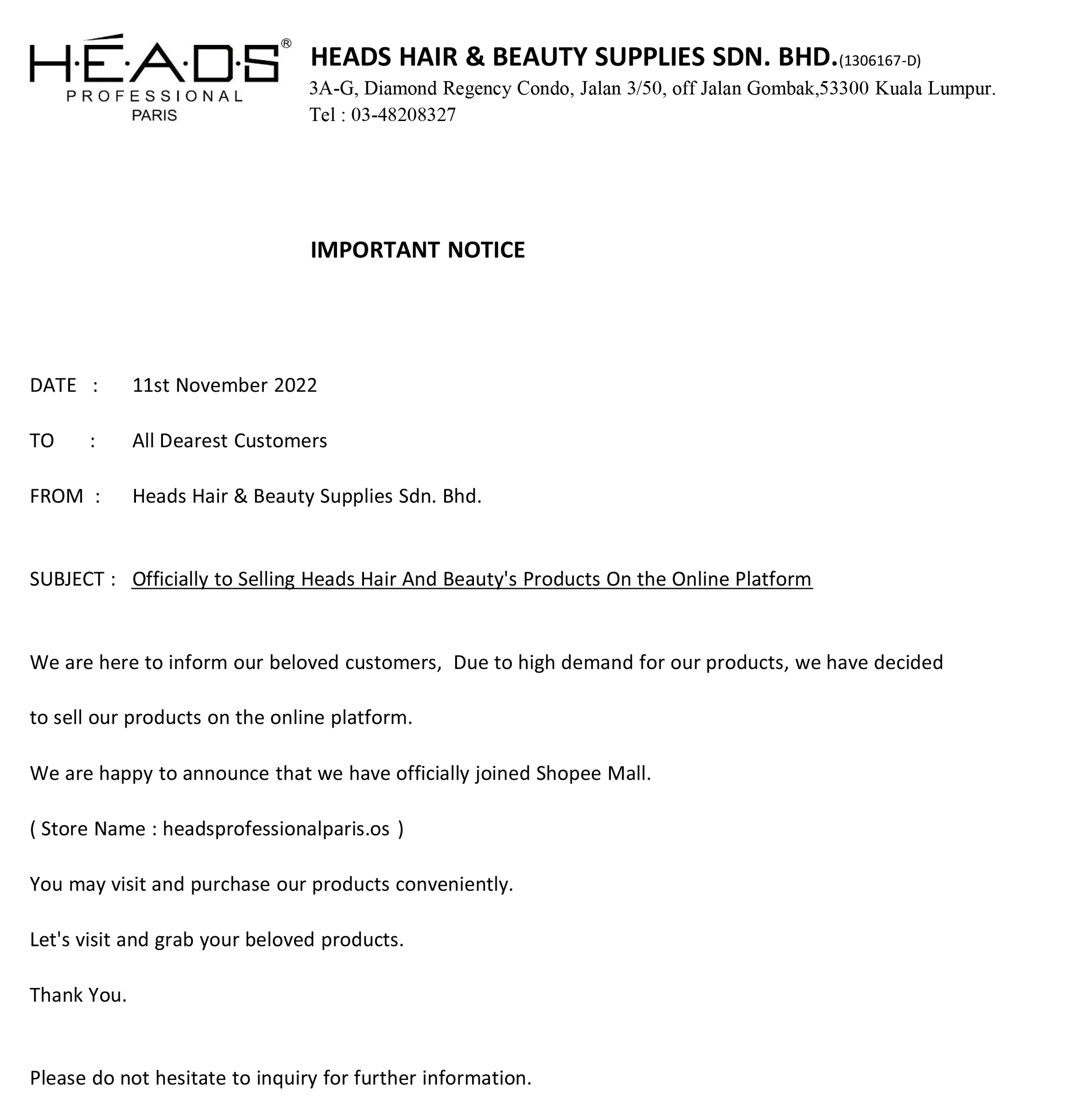 Heads Hair & Beauty Supplies Home